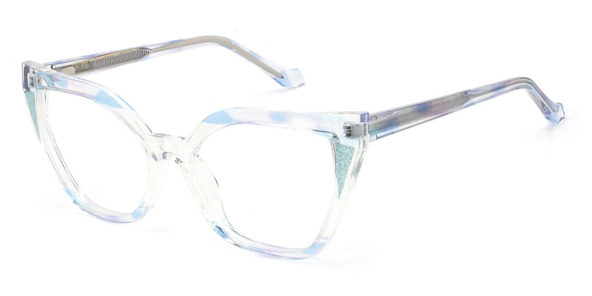 Blue Clear Fabian - Cat Eye Glasses