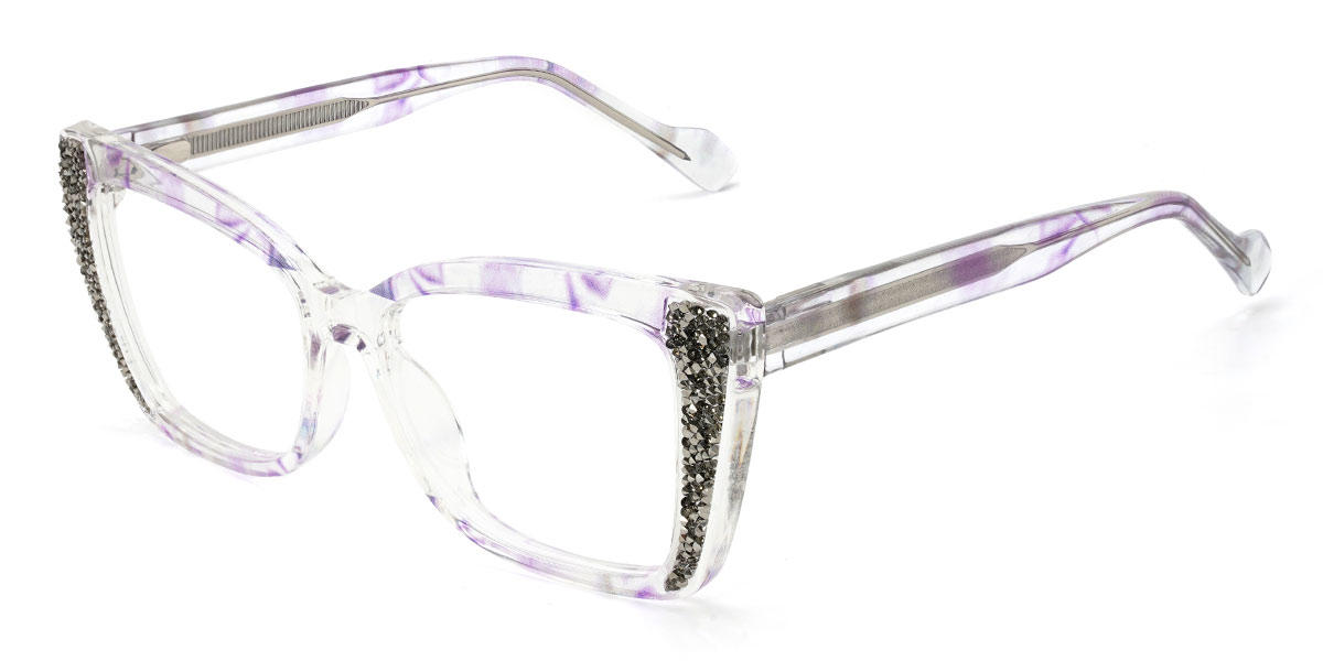Purple Clear Edmund - Rectangle Glasses
