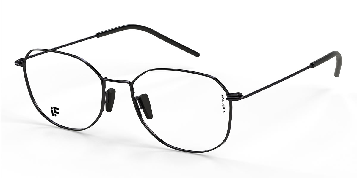 Black Luster 23 - Rectangle Glasses