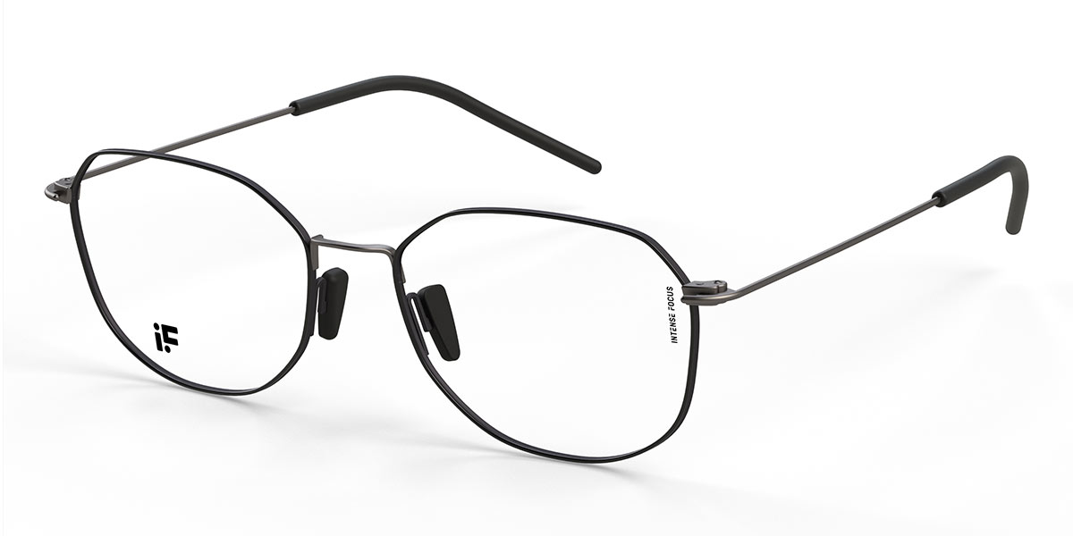 Negro Plata Luster 23 Gafas - Rectangle Glasses