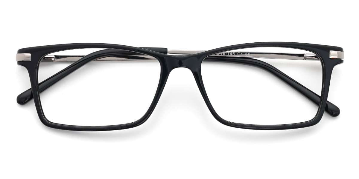 Black Beacher - Rectangle Glasses