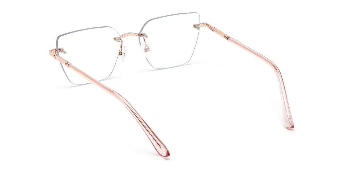 Rose Gold Dennis Glasses - Rectangle Glasses