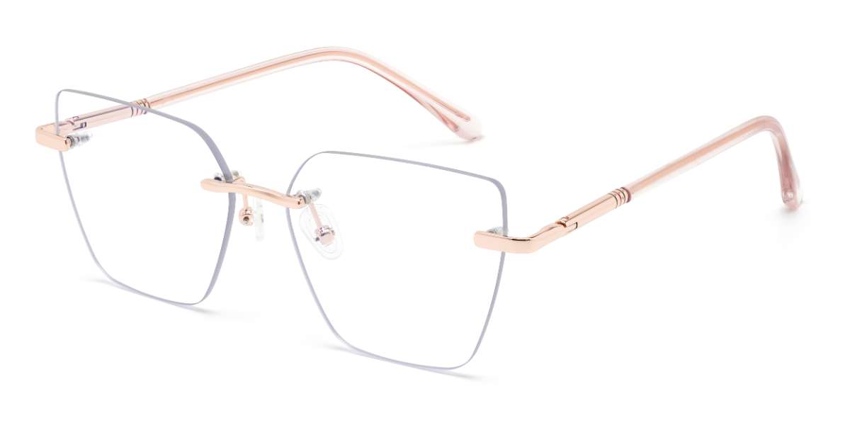 Rose Gold Dennis Glasses - Rectangle Glasses