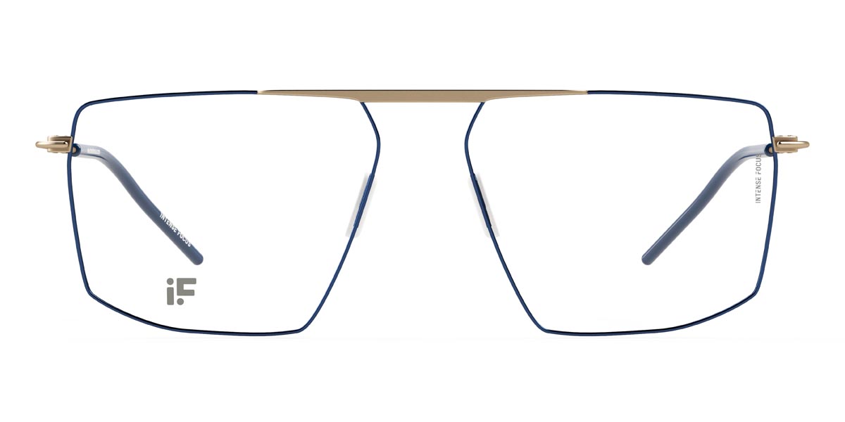 Gold Blue Luster 27 - Square Glasses