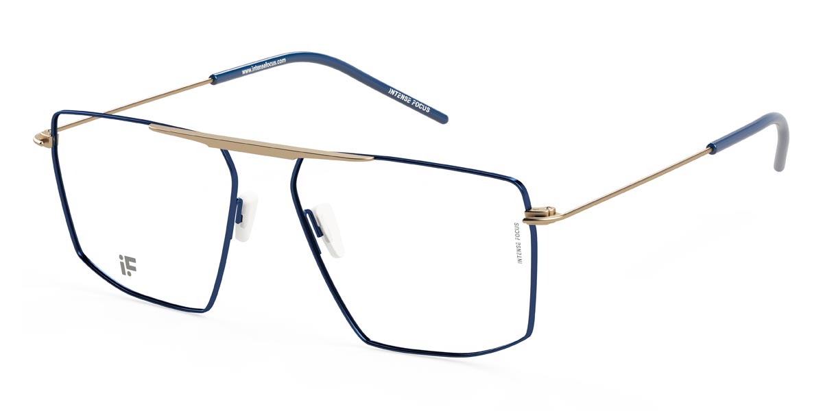 Gold Blue Luster 27 - Square Glasses