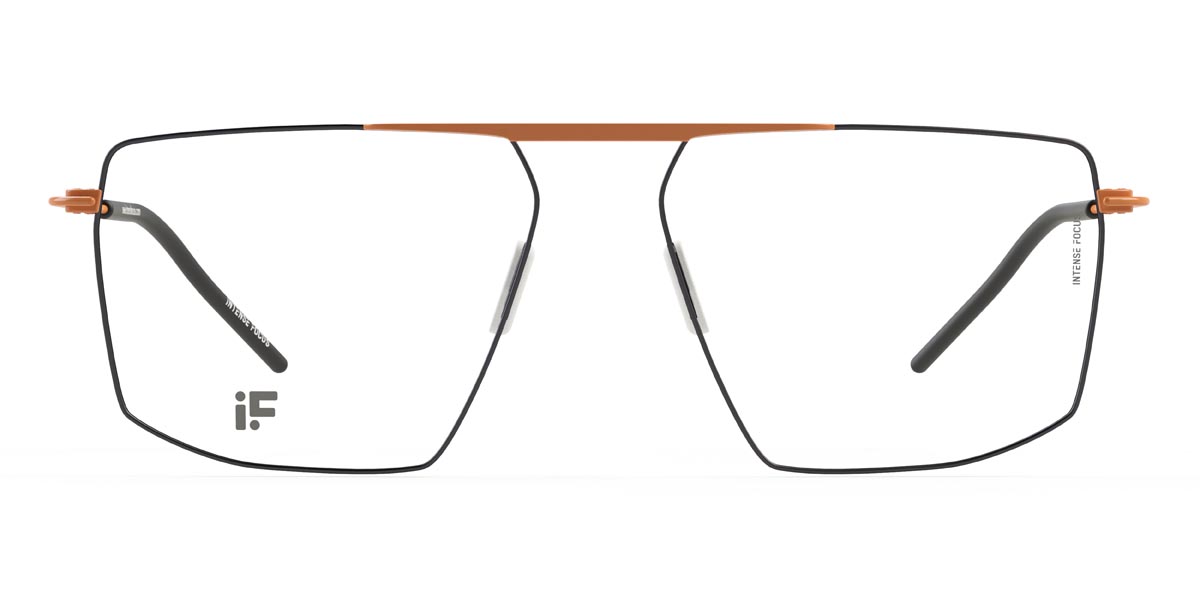 Orange Black Luster 27 - Square Glasses