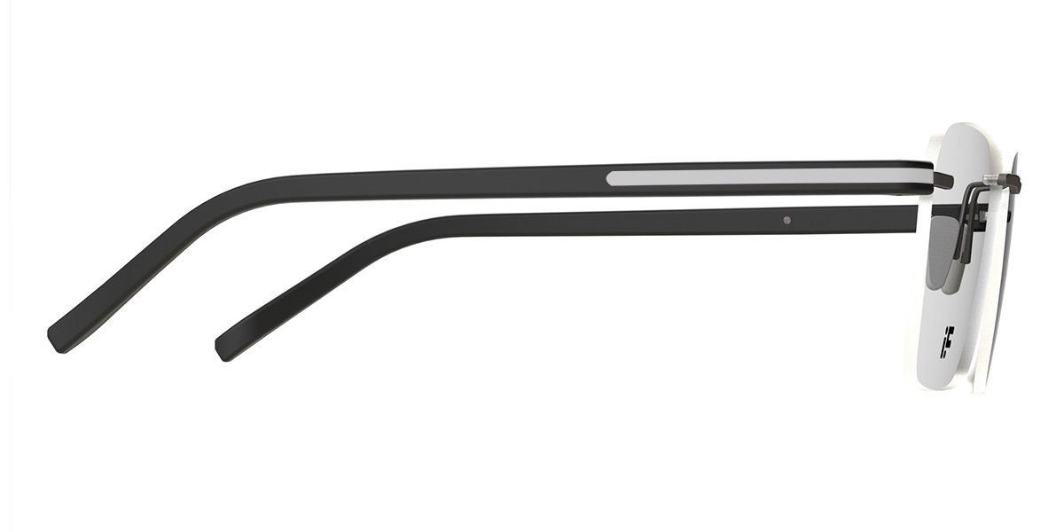 Negro Plata Rimlock 11 - Rectangle Glasses