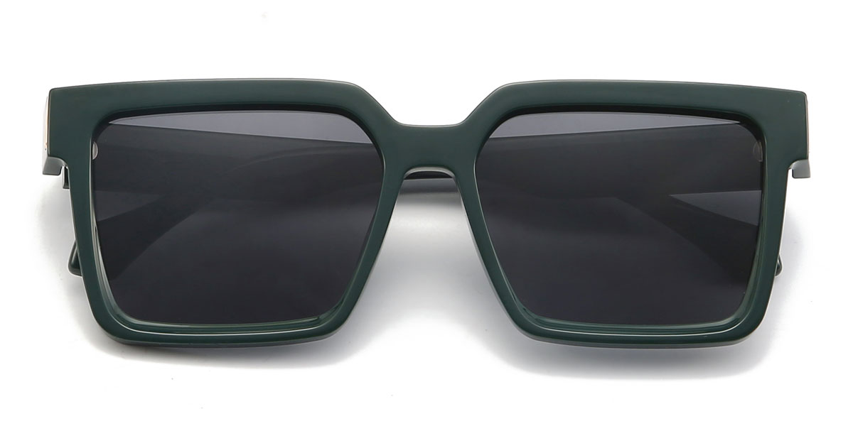 Vert foncé Gris Xaviera Lunettes - Square Sunglasses