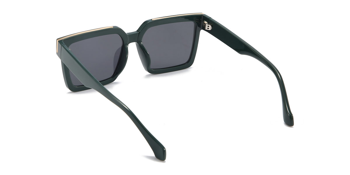 Dark Green Grey Xaviera - Square Sunglasses