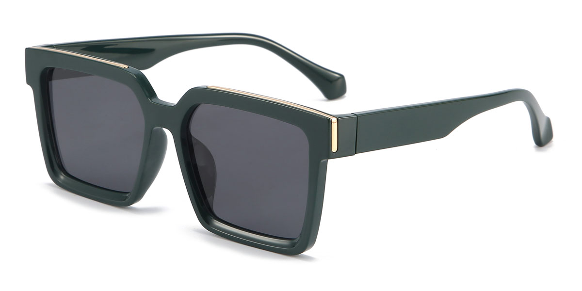 Dunkelgrün Grau Xaviera Brille - Square Sunglasses