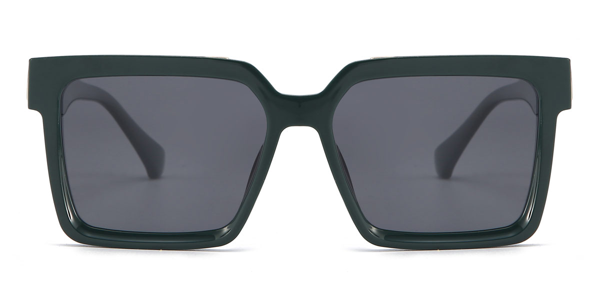 Dark Green Grey Xaviera - Square Sunglasses