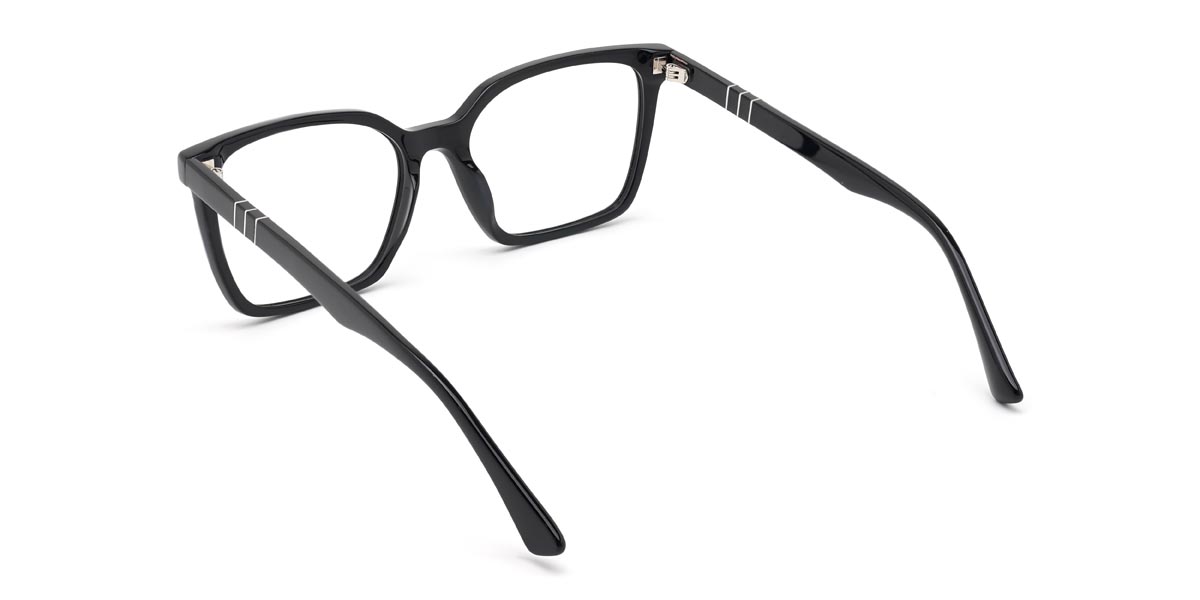 Black Truda - Rectangle Glasses