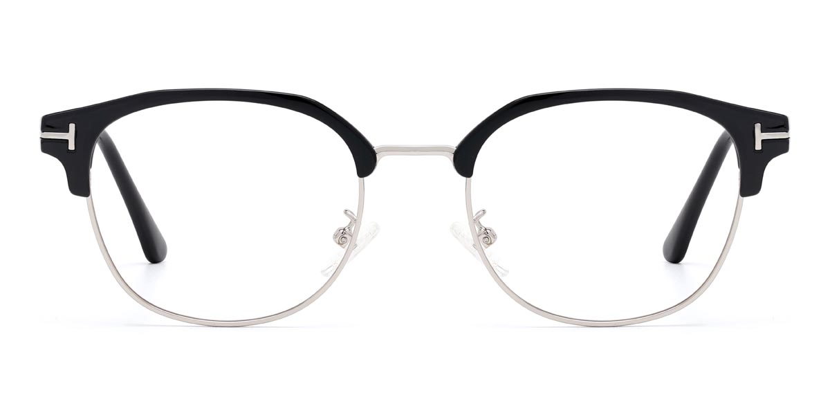 Black Silver Vanessa - Rectangle Glasses
