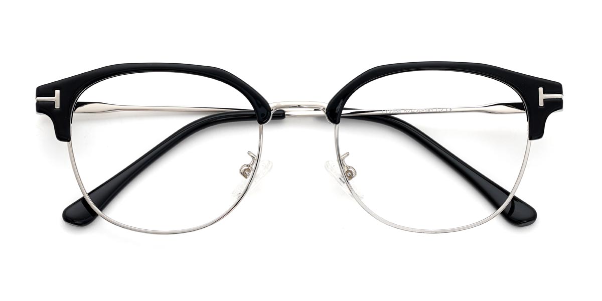 Schwarz Silber Vanessa - Rectangle Glasses