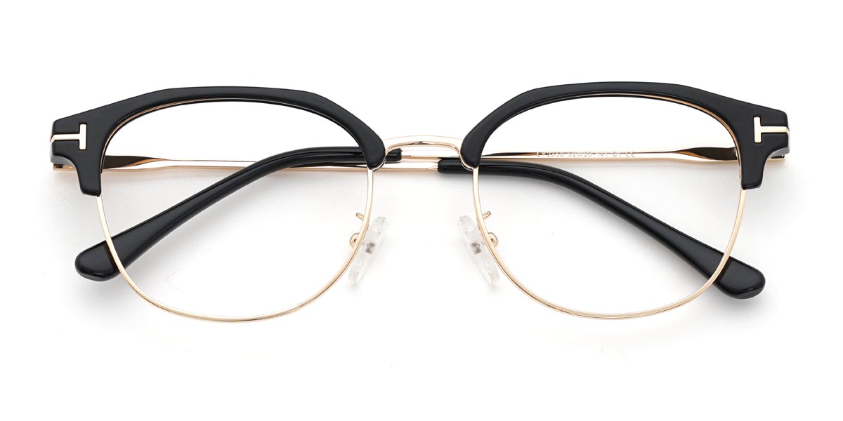 Gold Black Vanessa - Rectangle Glasses