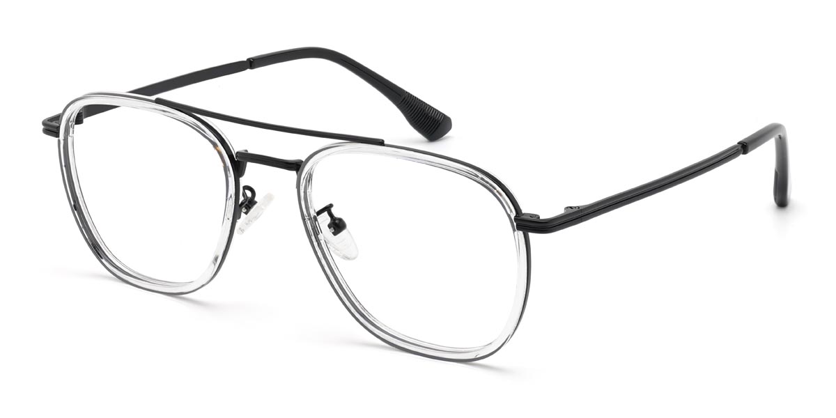 Black Clear Sidney - Aviator Glasses