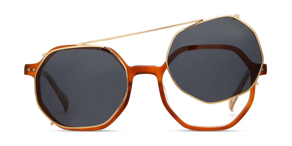 Tortoiseshell Murray - Oval Clip-On Sunglasses