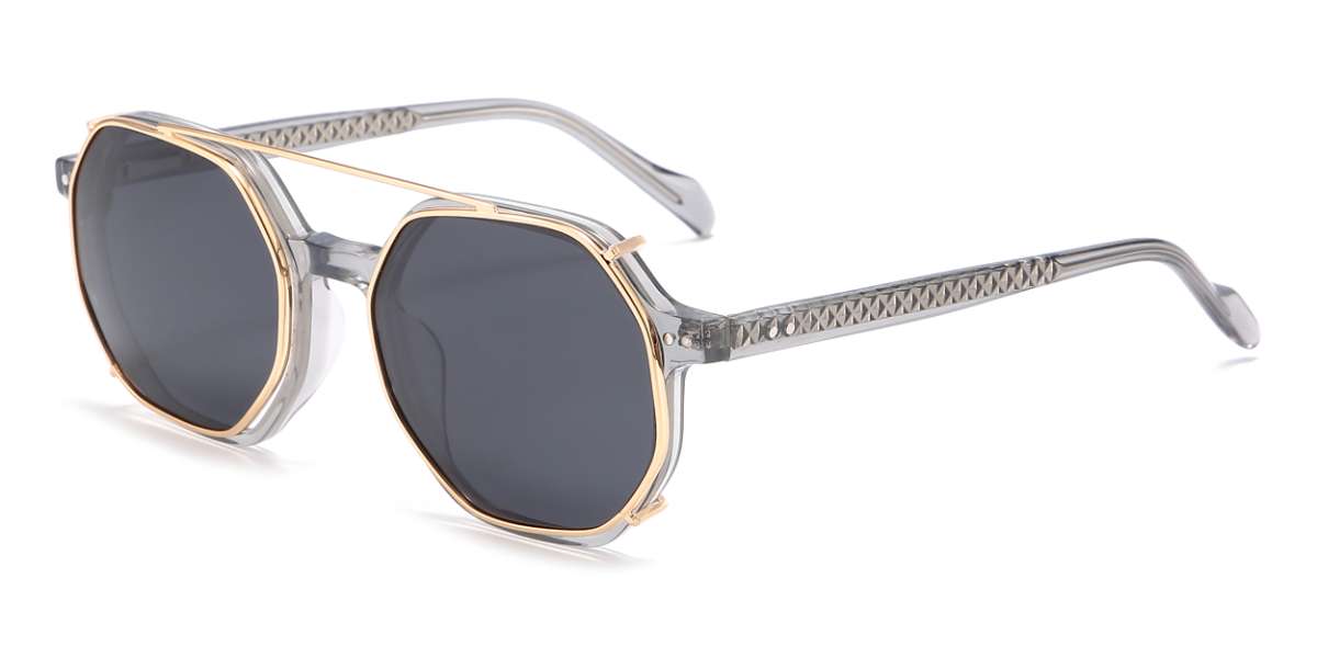 Átlátszó szürke Murray - Oval Clip-On Sunglasses