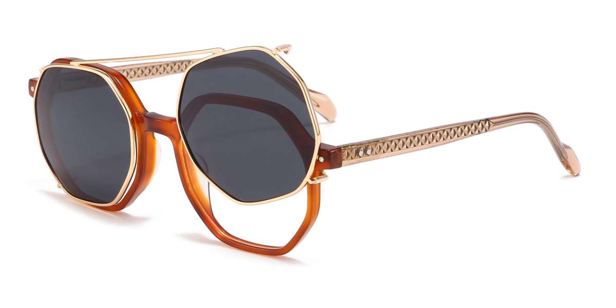 Tortoiseshell Murray - Oval Clip-On Sunglasses