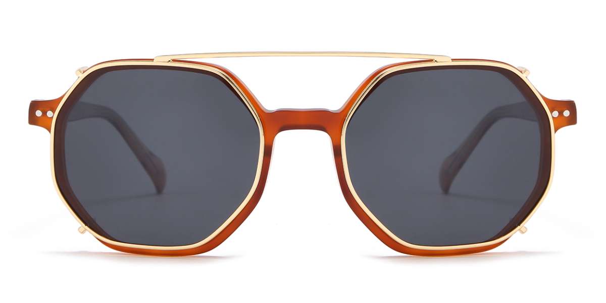 Tortoiseshell Murray - Oval Clip-On Sunglasses