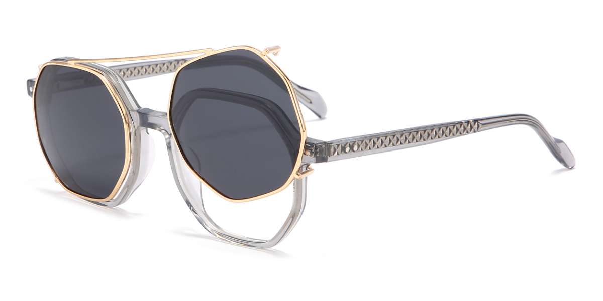 Átlátszó szürke Murray - Oval Clip-On Sunglasses