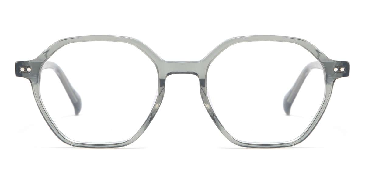 Clear Grey Leopold - Oval Clip-On Sunglasses