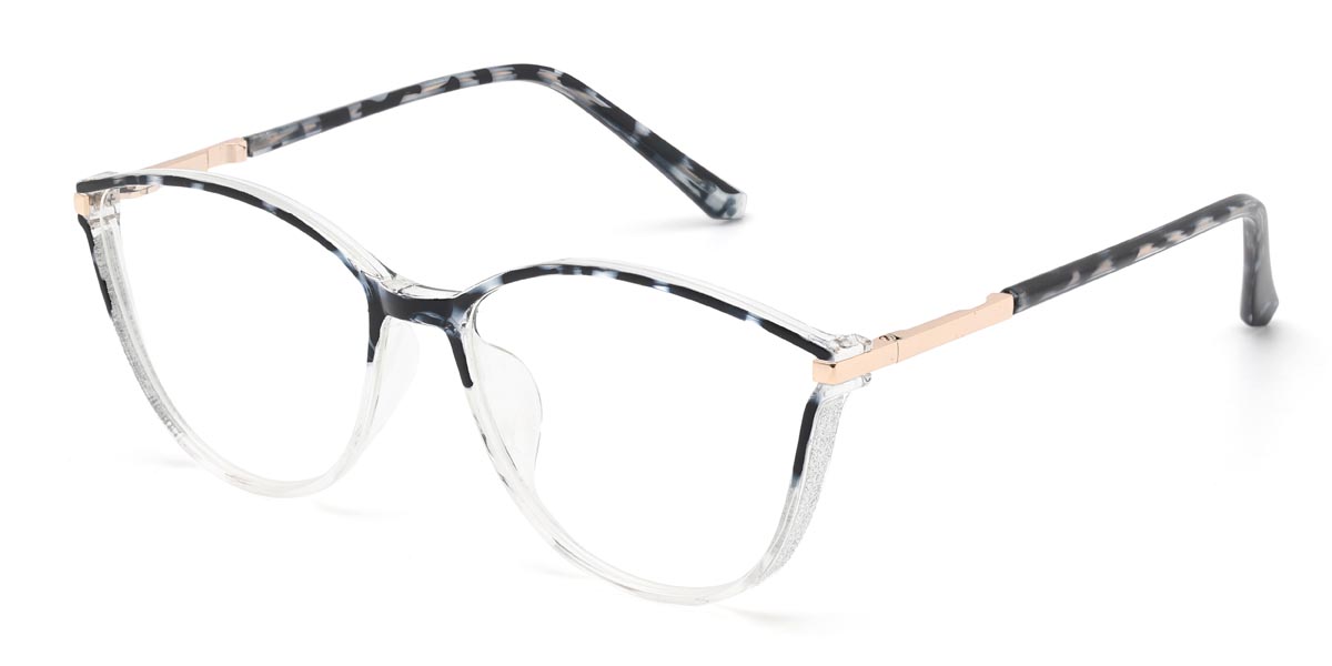 Clear Black Tortoiseshell Chloe - Cat Eye Glasses