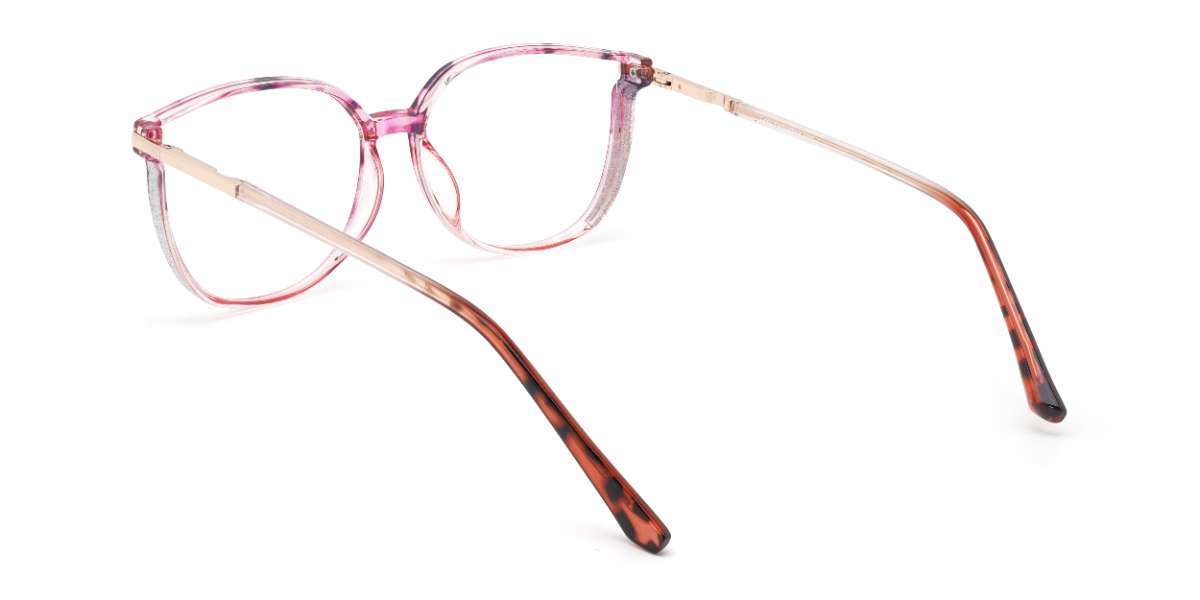 Pink Tortoiseshell Harmony - Rectangle Glasses