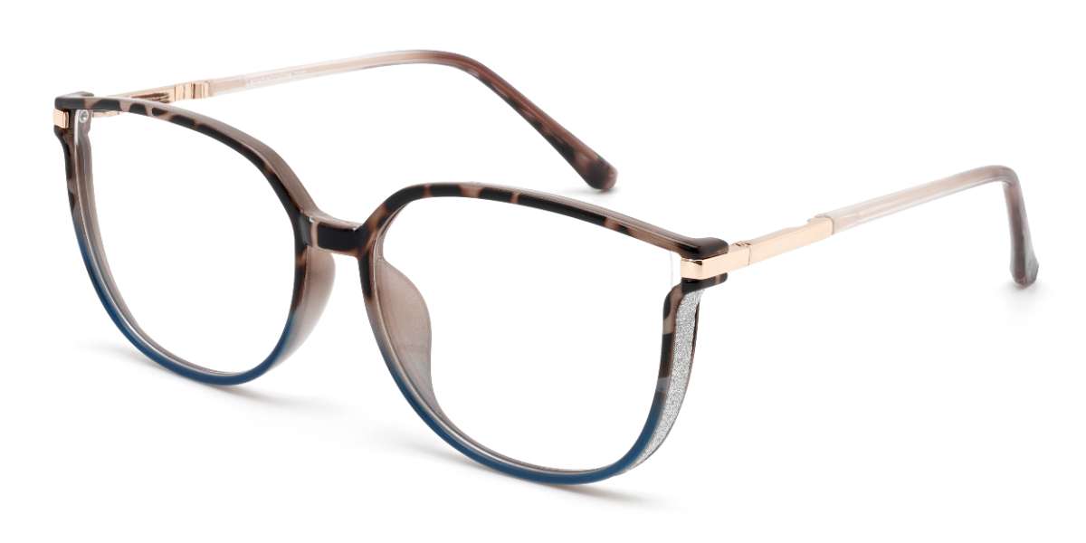 Marron Écaille Bleu Harmony Lunettes - Rectangle Glasses