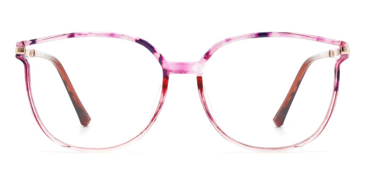 Pink Tortoiseshell Harmony - Rectangle Glasses