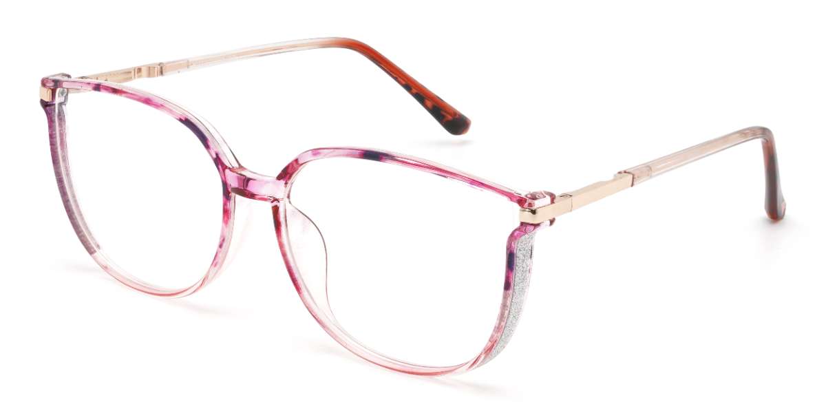 Pink Tortoiseshell Harmony - Rectangle Glasses