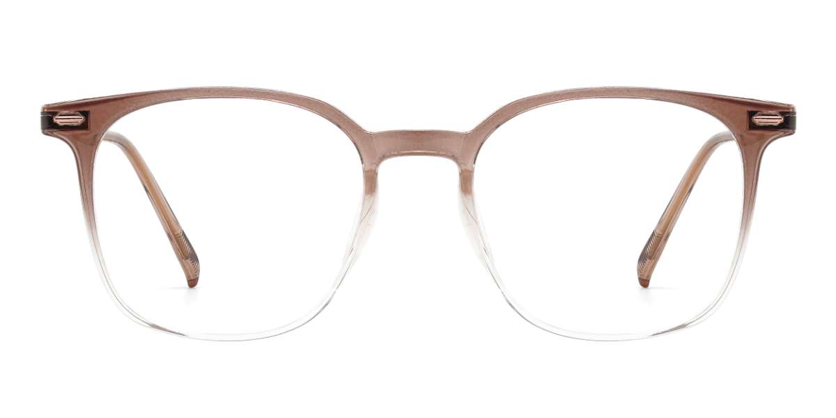 Gradient Brown Hilda - Square Glasses