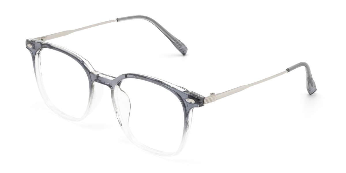 Gradient Grey Hilda - Square Glasses