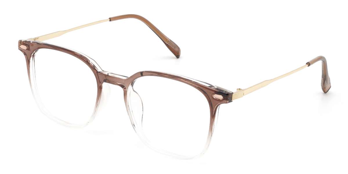 Gradient Brown Hilda - Square Glasses