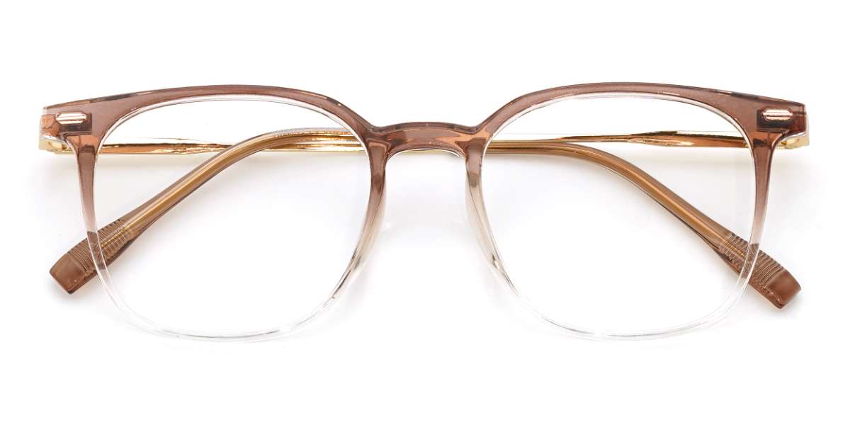 Gradient Brown Hilda - Square Glasses