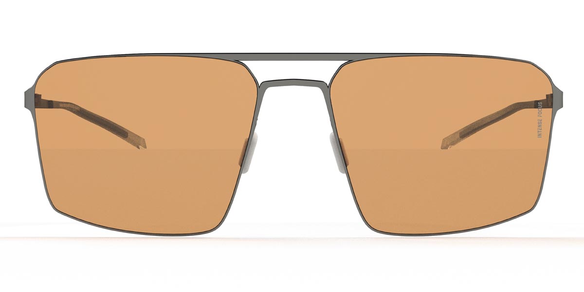 Silver Orange Metal Might 7 X - Square Sunglasses