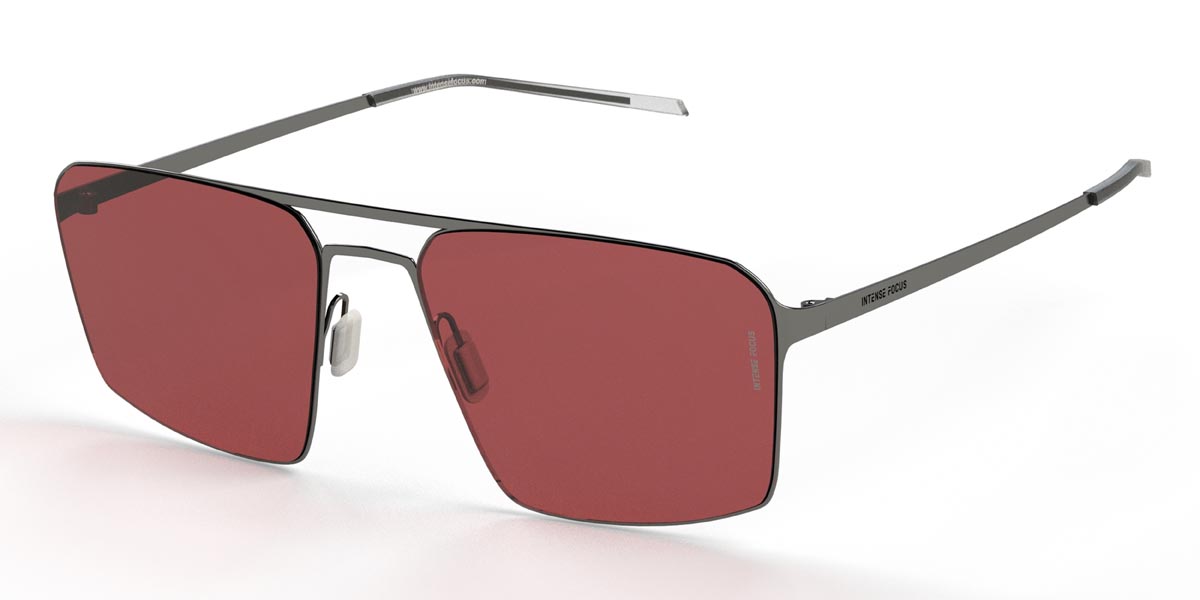 Silver Red Metal Might 7 X - Square Sunglasses