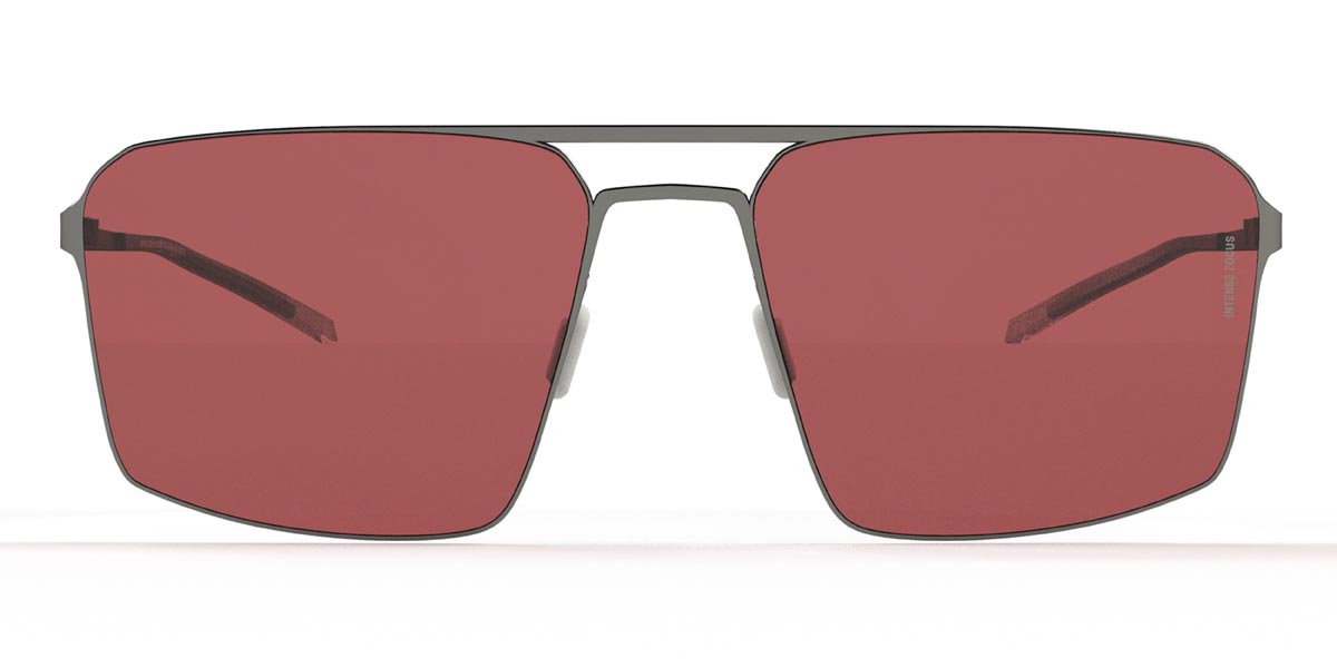 Silver Red Metal Might 7 X - Square Sunglasses