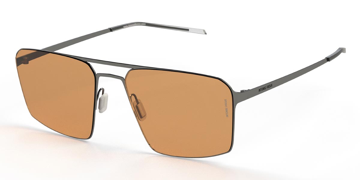 Silver Orange Metal Might 7 X - Square Sunglasses