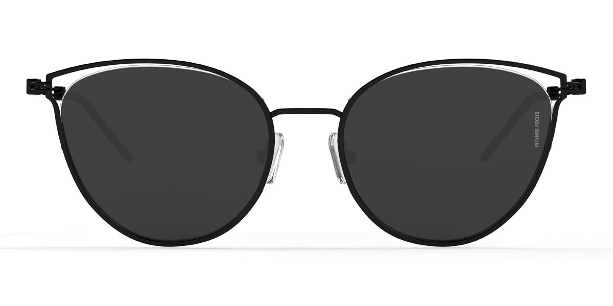 Black Grey Metal Might 12 X - Cat Eye Sunglasses