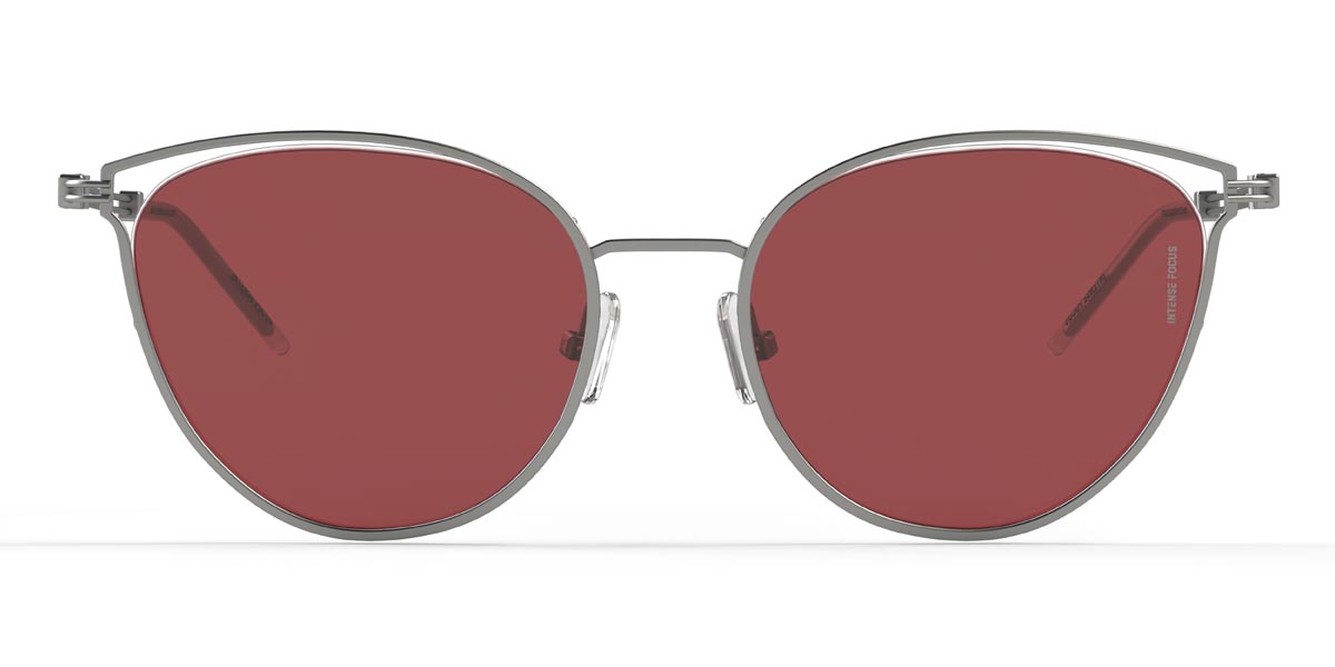 Silver Red Metal Might 12 X - Cat Eye Sunglasses