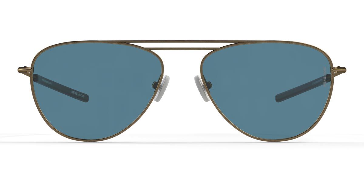 Gold Blue Straight Line 4 X - Aviator Sunglasses