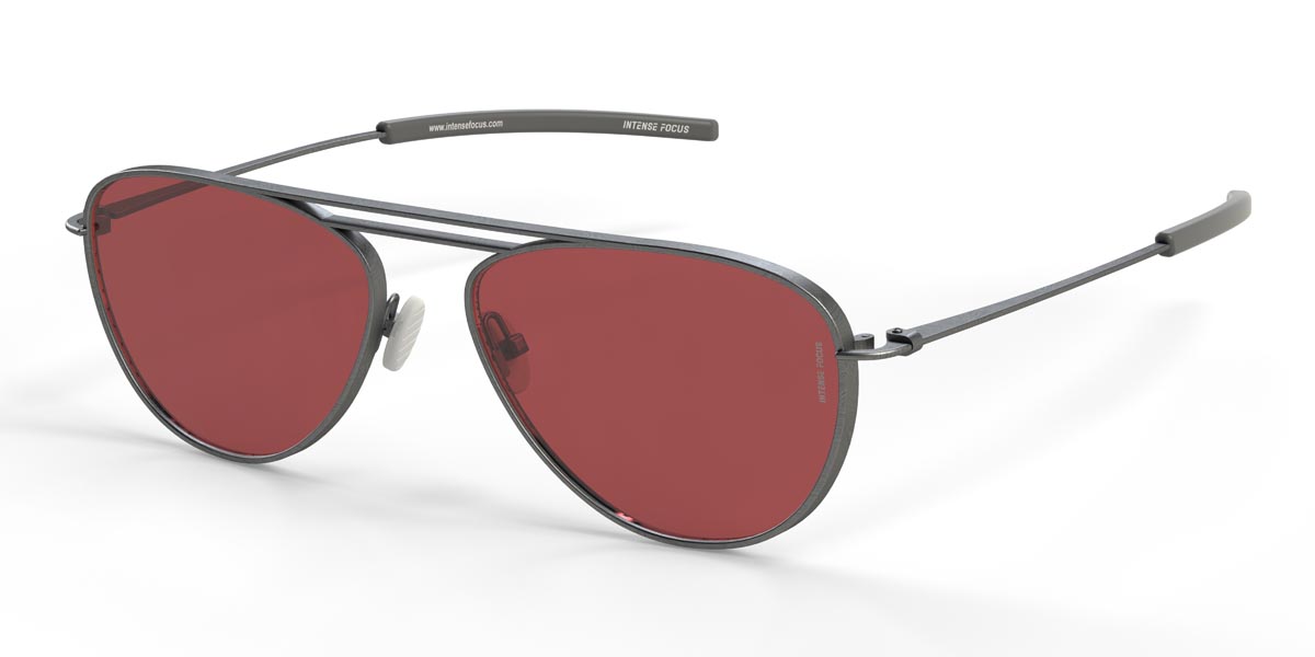 Silver Red Straight Line 4 X - Aviator Sunglasses