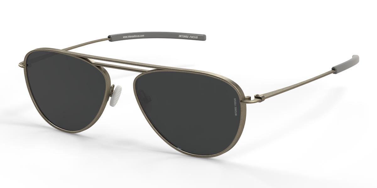 Gold Grey Straight Line 4 X - Aviator Sunglasses