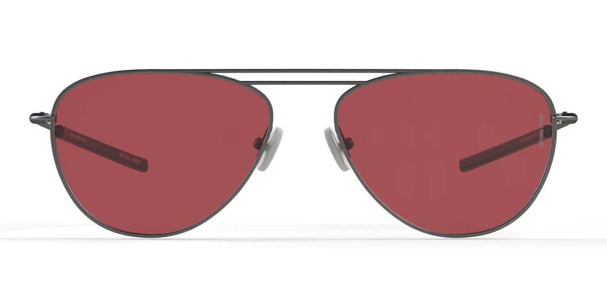 Silver Red Straight Line 4 X - Aviator Sunglasses