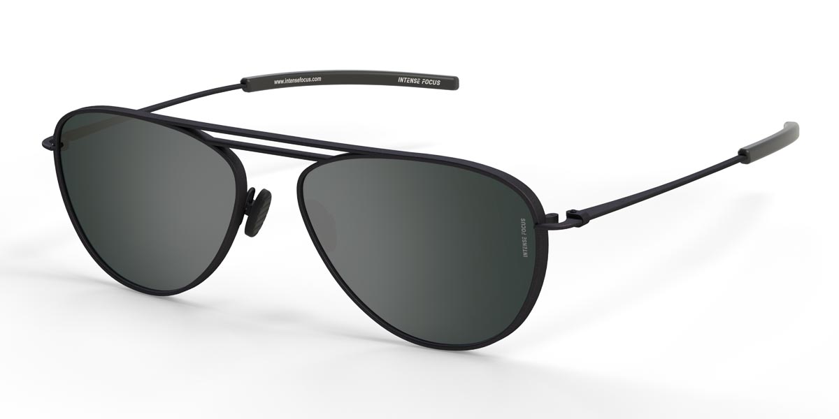 Noir Gris Straight Line 4 X - Aviator Sunglasses