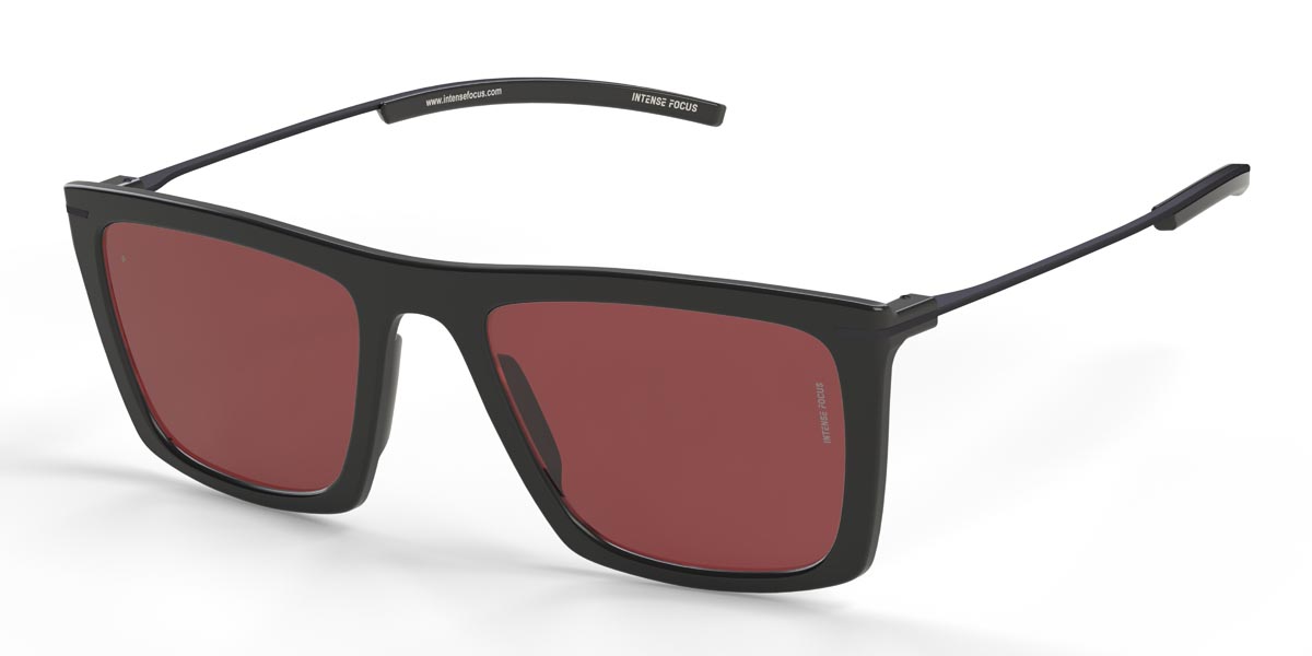 Schwarz Rot Straight Line 14 X - Square Sunglasses