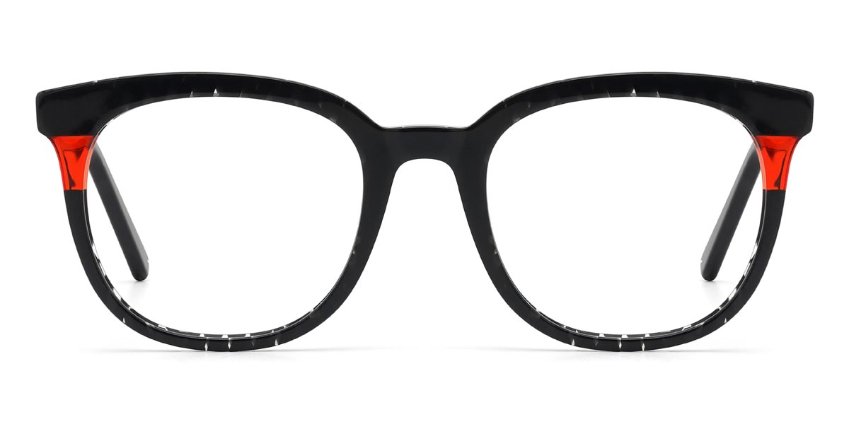 Black Red Belinda - Square Glasses