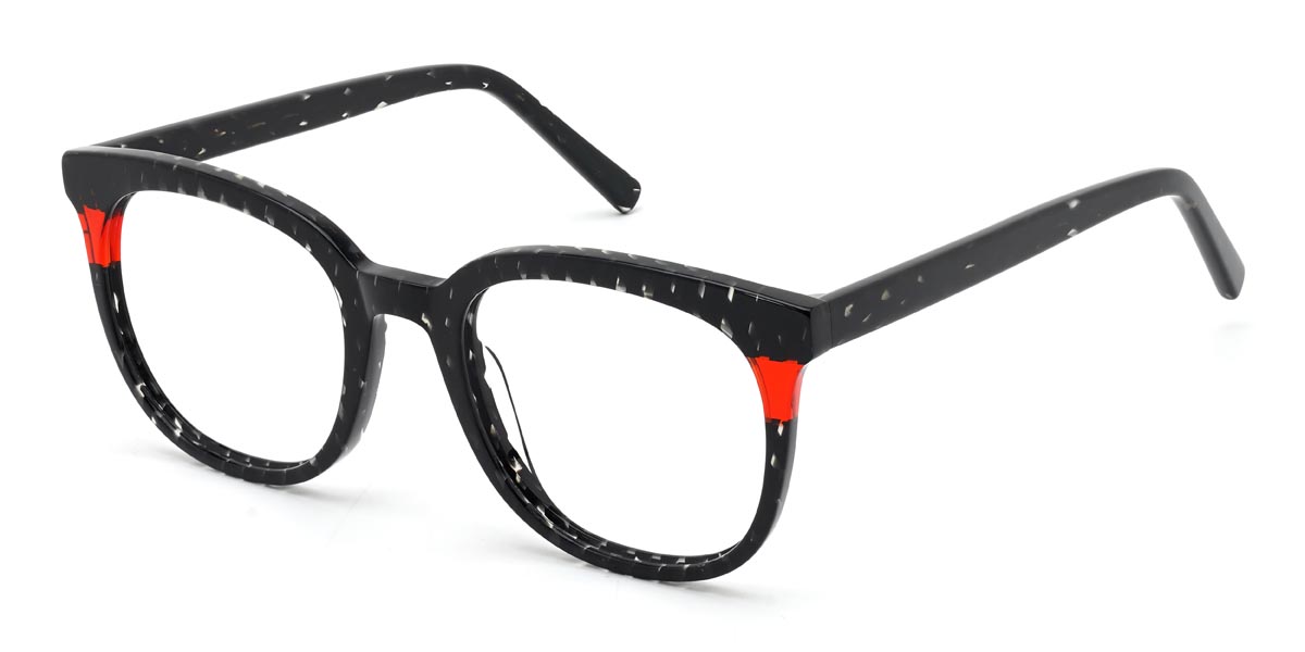 Black Red Belinda - Square Glasses