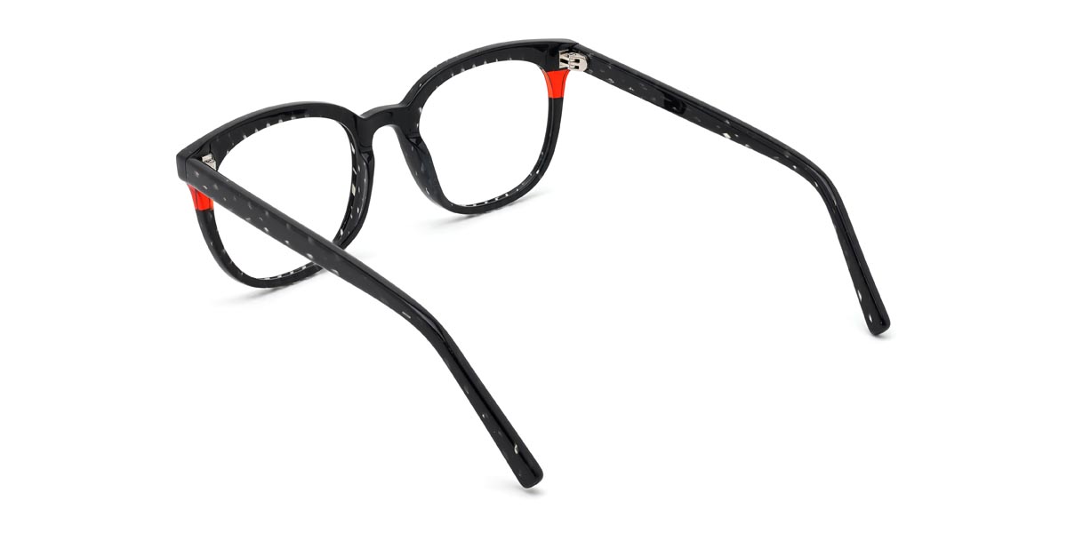 Black Red Belinda - Square Glasses